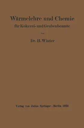Winter |  Wärmelehre und Chemie | Buch |  Sack Fachmedien