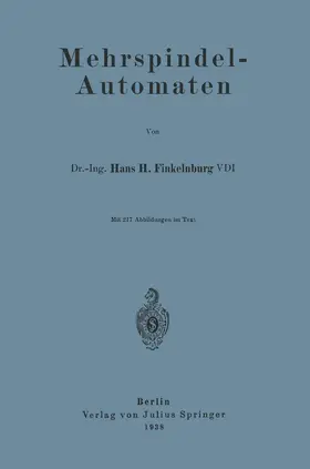 Finkelnburg |  Mehrspindel-Automaten | Buch |  Sack Fachmedien