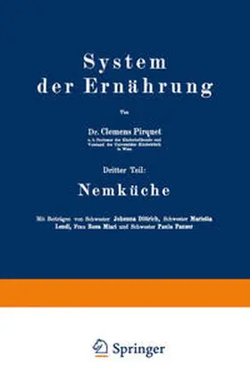 Pirquet / Dittrixh / Lendl |  System der Ernährung | eBook | Sack Fachmedien