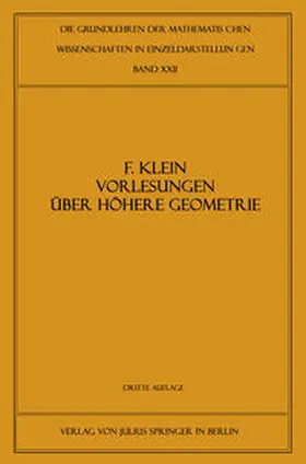 Klein / Blaschke / Courant |  Vorlesungen über Höhere Geometrie | eBook | Sack Fachmedien