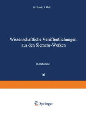 Beiersdorf / Boul / Hertz |  Wissenschaftliche Veröffentlichungen aus den Siemens-Werken | eBook | Sack Fachmedien