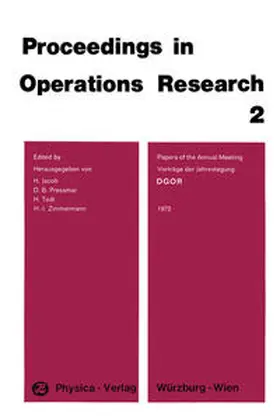 Jacob / Pressmar / Todt |  Vorträge der Jahrestagung 1972 DGOR / Papers of the Annual Meeting 1972 | eBook | Sack Fachmedien