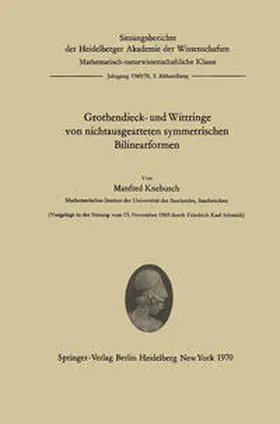Knebusch |  Grothendieck- und Wittringe von nichtausgearteten symmetrischen Bilinearformen | eBook | Sack Fachmedien