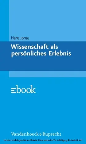 Jonas |  Wissenschaft als persönliches Erlebnis | eBook | Sack Fachmedien