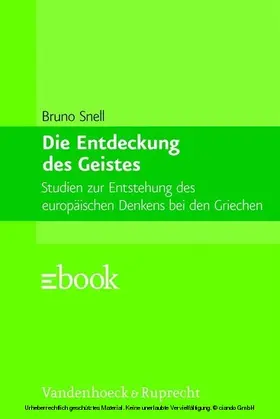 Snell |  Die Entdeckung des Geistes | eBook | Sack Fachmedien