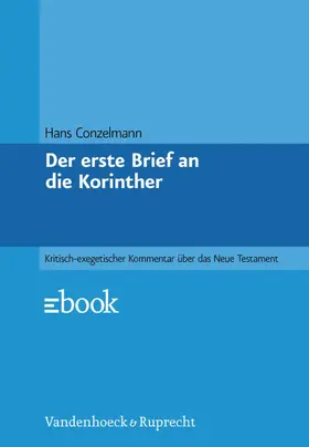 Conzelmann |  Der erste Brief an die Korinther | eBook | Sack Fachmedien