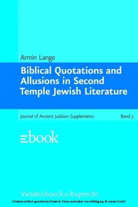 Lange / Weigold |  Biblical Quotations and Allusions in Second Temple Jewish Literature | eBook | Sack Fachmedien