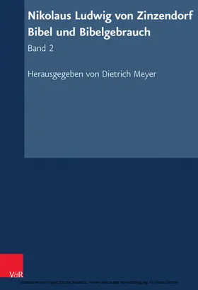 Meyer |  Nikolaus Ludwig von Zinzendorf: Bibel und Bibelgebrauch | eBook | Sack Fachmedien