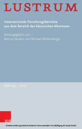 Deufert / Weißenberger |  Lustrum Band 54 – 2012 | eBook | Sack Fachmedien