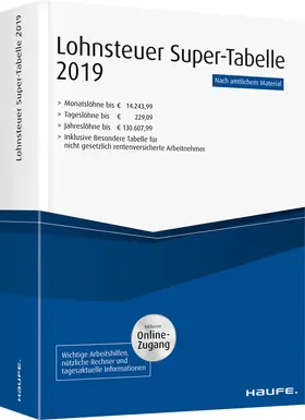 Lohnsteuer-Supertabelle 2019 plus Onlinezugang | Medienkombination | 978-3-648-11450-6 | sack.de