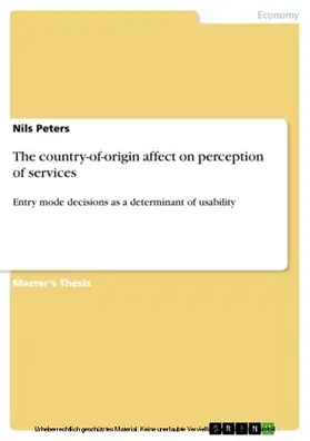 Peters |  The country-of-origin affect on perception of services | eBook | Sack Fachmedien