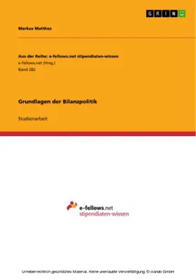 Matthes |  Grundlagen der Bilanzpolitik | eBook | Sack Fachmedien