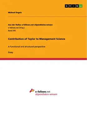 Engels |  Contribution of Taylor to Management Science | eBook | Sack Fachmedien