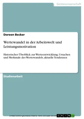 Becker |  Wertewandel in der Arbeitswelt und Leistungsmotivation | eBook | Sack Fachmedien