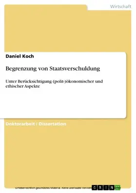 Koch | Begrenzung von Staatsverschuldung | E-Book | www2.sack.de
