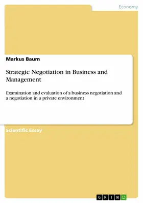 Baum |  Strategic Negotiation in Business and Management | eBook | Sack Fachmedien