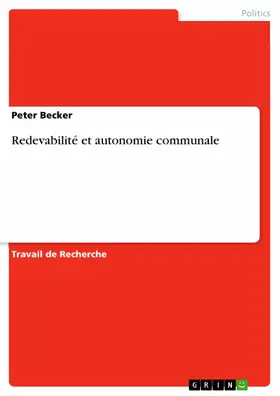 Becker |  Redevabilité et autonomie communale | eBook | Sack Fachmedien