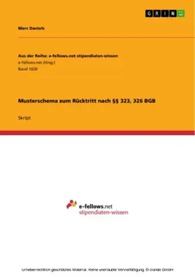 Daniels |  Musterschema zum Rücktritt nach §§ 323, 326 BGB | eBook | Sack Fachmedien
