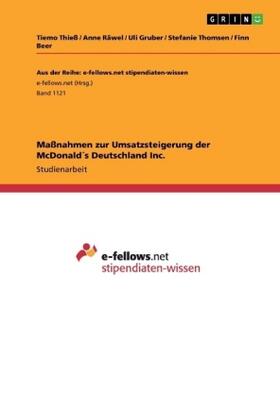 Beer / Gruber / Räwel |  Maßnahmen zur Umsatzsteigerung der McDonald´s Deutschland Inc. | Buch |  Sack Fachmedien