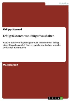 Sternad |  Erfolgsfaktoren von Bürgerhaushalten | Buch |  Sack Fachmedien