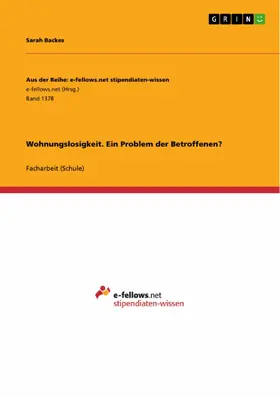 Backes |  Wohnungslosigkeit. Ein Problem der Betroffenen? | eBook | Sack Fachmedien