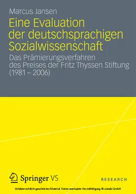 Jansen | Eine Evaluation der deutschsprachigen Sozialwissenschaft | E-Book | sack.de