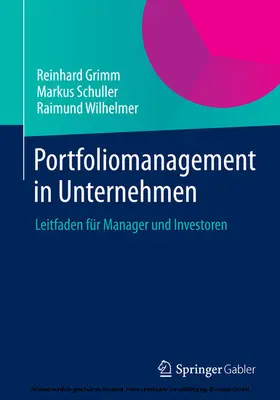 Grimm / Schuller / Wilhelmer |  Portfoliomanagement in Unternehmen | eBook | Sack Fachmedien
