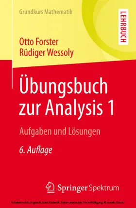Forster / Wessoly |  Übungsbuch zur Analysis 1 | eBook | Sack Fachmedien