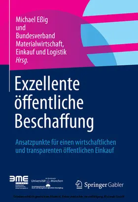 Essig / Eßig / Bundesverband Materialwirtschaft, Einkau | Exzellente öffentliche Beschaffung | E-Book | sack.de