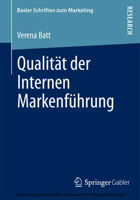 Batt |  Qualität der Internen Markenführung | eBook | Sack Fachmedien