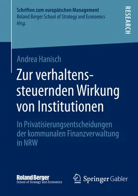 Hanisch | Zur verhaltenssteuernden Wirkung von Institutionen | E-Book | sack.de