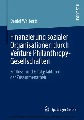 Welberts | Finanzierung sozialer Organisationen durch Venture Philanthropy-Gesellschaften | E-Book | sack.de