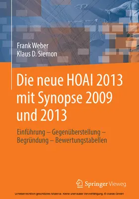Weber / Siemon |  Die neue HOAI 2013 mit Synopse 2009 und 2013 | eBook | Sack Fachmedien