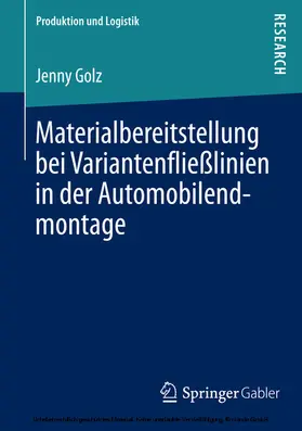 Golz |  Materialbereitstellung bei Variantenfließlinien in der Automobilendmontage | eBook | Sack Fachmedien