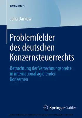 Darkow | Problemfelder des deutschen Konzernsteuerrechts | E-Book | sack.de