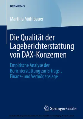 Mühlbauer |  Die Qualität der Lageberichterstattung von DAX-Konzernen | eBook | Sack Fachmedien