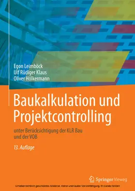 Leimböck / Klaus / Hölkermann | Baukalkulation und Projektcontrolling | E-Book | sack.de