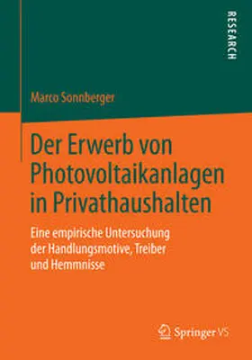 Sonnberger |  Der Erwerb von Photovoltaikanlagen in Privathaushalten | Buch |  Sack Fachmedien