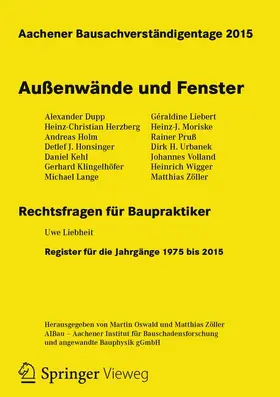 Oswald / Zöller |  Aachener Bausachverständigentage 2015 | Buch |  Sack Fachmedien