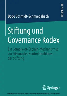 Schmidt-Schmiedebach | Stiftung und Governance Kodex | E-Book | sack.de