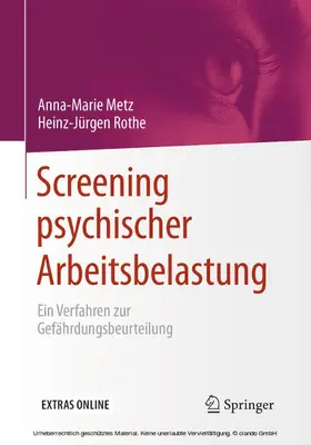 Metz / Rothe |  Screening psychischer Arbeitsbelastung | eBook | Sack Fachmedien