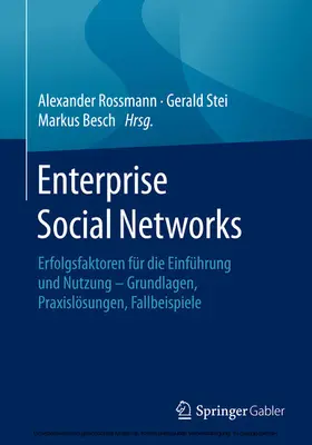 Rossmann / Stei / Besch |  Enterprise Social Networks | eBook | Sack Fachmedien