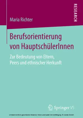 Richter |  Berufsorientierung von HauptschülerInnen | eBook | Sack Fachmedien