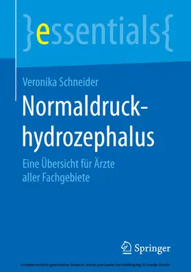 Schneider |  Normaldruckhydrozephalus | eBook | Sack Fachmedien
