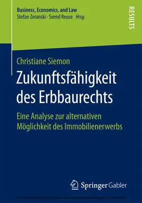 Siemon | Zukunftsfähigkeit des Erbbaurechts | E-Book | sack.de