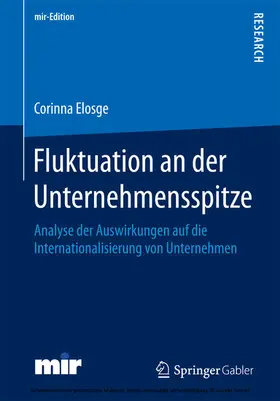 Elosge |  Fluktuation an der Unternehmensspitze | eBook | Sack Fachmedien