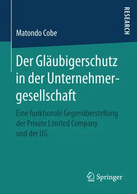 Cobe |  Der Gläubigerschutz in der Unternehmergesellschaft | Buch |  Sack Fachmedien