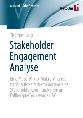 Lang |  Stakeholder Engagement Analyse | Buch |  Sack Fachmedien