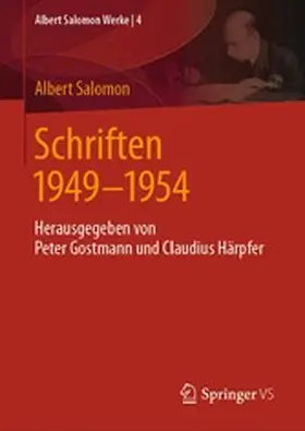Salomon / Gostmann / Härpfer |  Schriften 1949 - 1954 | eBook | Sack Fachmedien