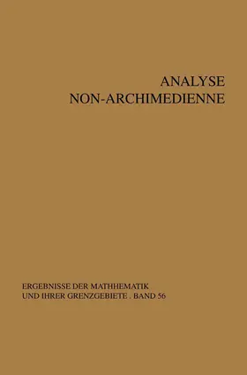 Monna |  Analyse non-archimedienne | Buch |  Sack Fachmedien